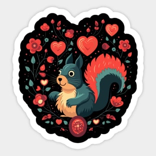 Squirrel Valentine Day Sticker